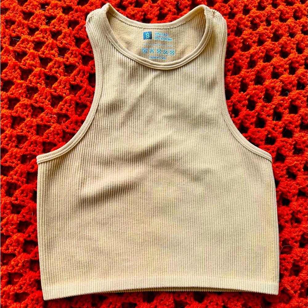 Tan Cropped Tank